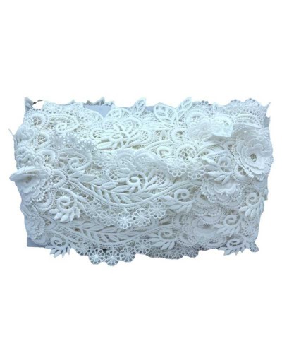 50 Cm Passamaneria Pizzo Macramè Smerlato Ricamo Fiore Rialzato Alto 9 Cm