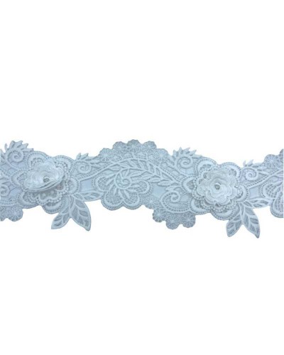 50 Cm Passamaneria Pizzo Macramè Smerlato Ricamo Fiore Rialzato Alto 9 Cm
