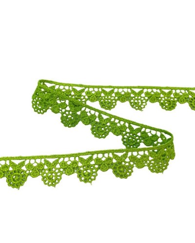 Passamaneria 3376 Pizzo Macramè Merletto Fiore Tondo Smerlato Alto 2 Cm
