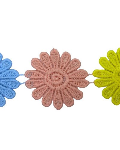 Passamaneria Pizzo Macramè Merletto Fiore Ritagliabile Alto 45 Mm