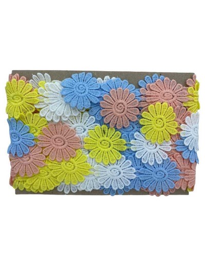 Passamaneria Pizzo Macramè Merletto Fiore Ritagliabile Alto 45 Mm