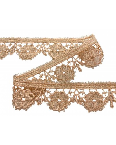 Passamaneria Pizzo Macramè Merletto Rosa Salmone Fiore Smerlato Alto 5 Cm