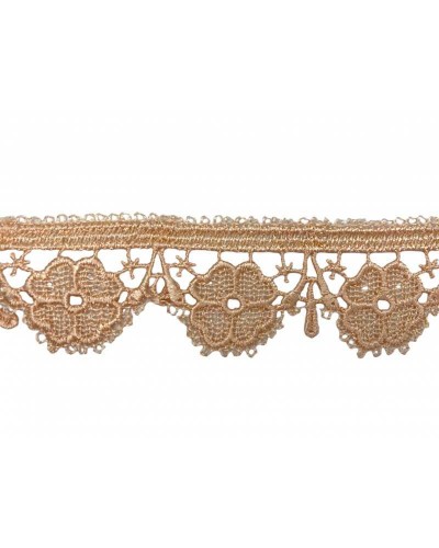 Passamaneria Pizzo Macramè Merletto Rosa Salmone Fiore Smerlato Alto 5 Cm