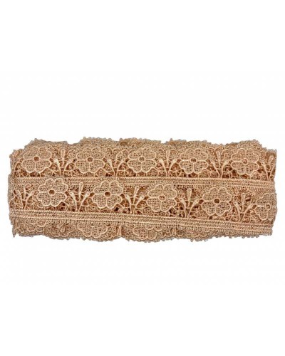 Passamaneria Pizzo Macramè Merletto Rosa Salmone Fiore Smerlato Alto 5 Cm
