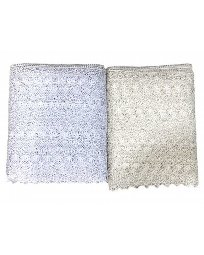 Passamaneria Pizzo Macramè Disegno Campanella Ghirigoro Fiore Smerlato Alto 30 Cm