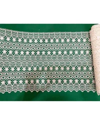 Passamaneria Pizzo Macramè Disegno Campanella Ghirigoro Fiore Smerlato Alto 30 Cm