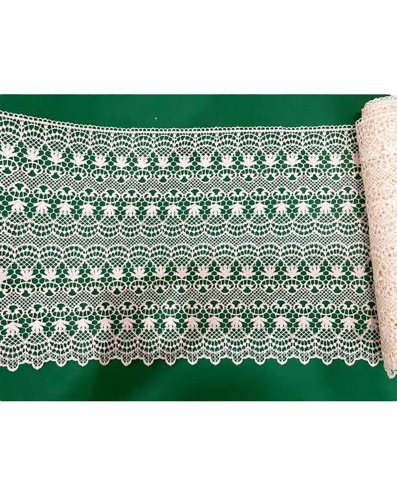 Passamaneria Pizzo Macramè Disegno Campanella Ghirigoro Fiore Smerlato Alto 30 Cm