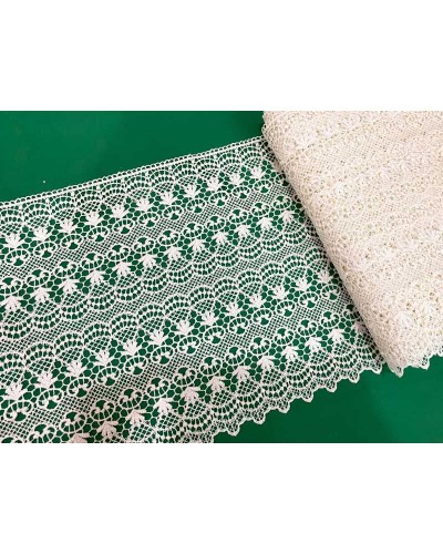 Passamaneria Pizzo Macramè Disegno Campanella Ghirigoro Fiore Smerlato Alto 30 Cm