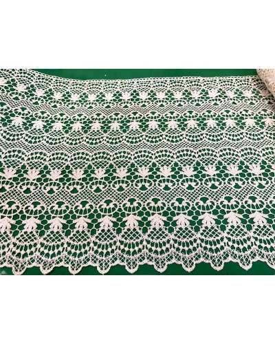 Passamaneria Pizzo Macramè Disegno Campanella Ghirigoro Fiore Smerlato Alto 30 Cm