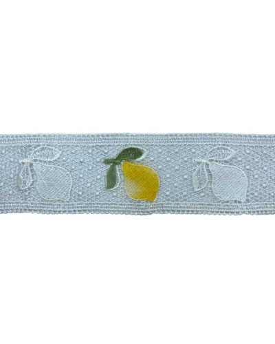 Passamaneria Merletto Macramè Tramezzo Bordo Bianco Latte Limone Giallo Alto Cm 7