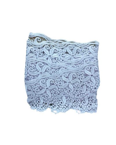 Passamaneria Pizzo Macramè Bianco Punta Stella Fiore Alto 11 Cm