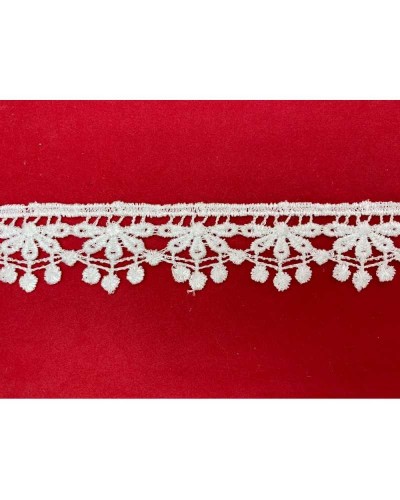 Passamaneria Pizzo Punta Merletto Macramè Fiore Cerchio Bianco Smerlo Alto 3 Cm