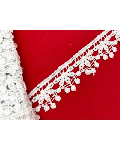 Passamaneria Pizzo Punta Merletto Macramè Fiore Cerchio Bianco Smerlo Alto 3 Cm
