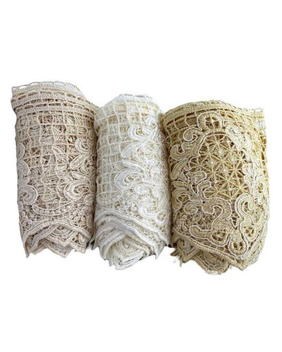 Passamaneria Pizzo Merletto Macramè Disegno Ghirigoro Punta Smerlato Alto 20 Cm