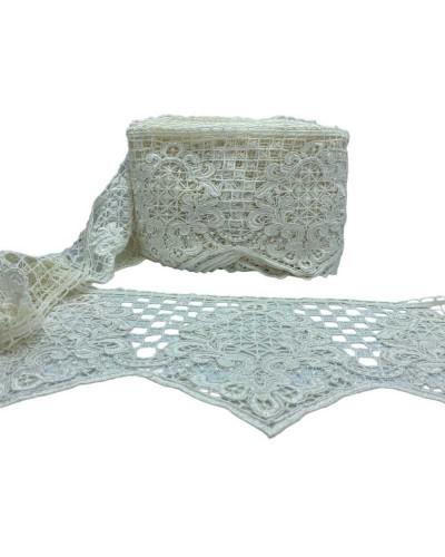 Passamaneria Pizzo Merletto Macramè Disegno Ghirigoro Punta Smerlato Alto 20 Cm