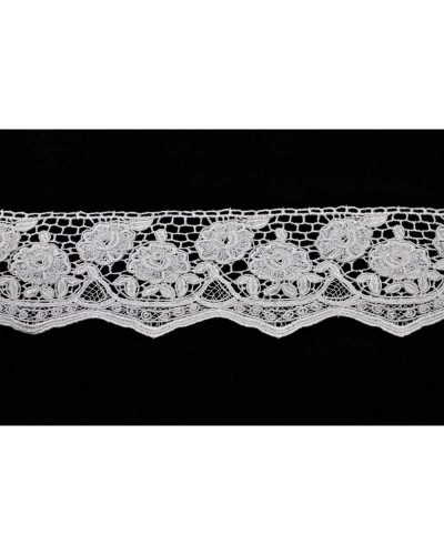 Passamaneria Pizzo Macramè Merletto Rebrodè Ricamo Fiore Smerlato Alto 10 Cm