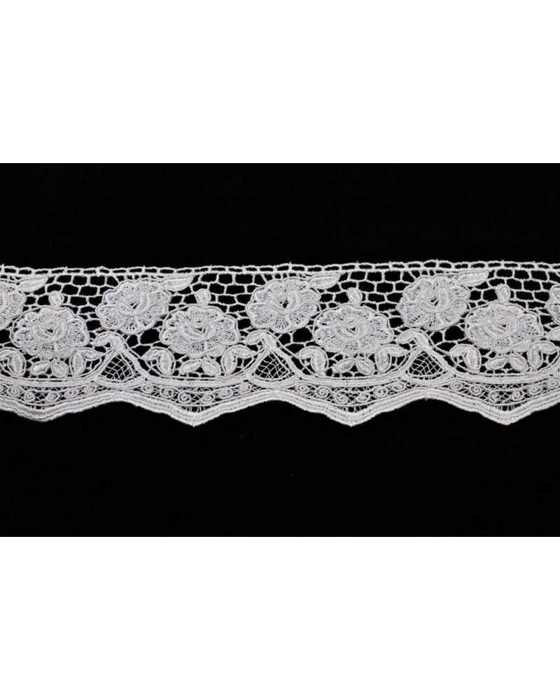 Passamaneria Pizzo Macramè Merletto Rebrodè Ricamo Fiore Smerlato Alto 10 Cm