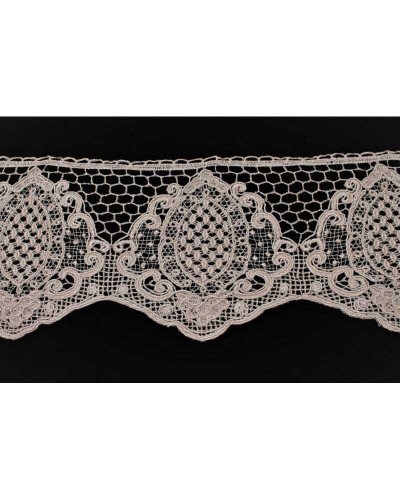 50 Cm Passamaneria Pizzo Tulle Merletto Ricamo Rosone Stemma Ghirigoro Rebrodè Rete Smerlato Alto 20 Cm