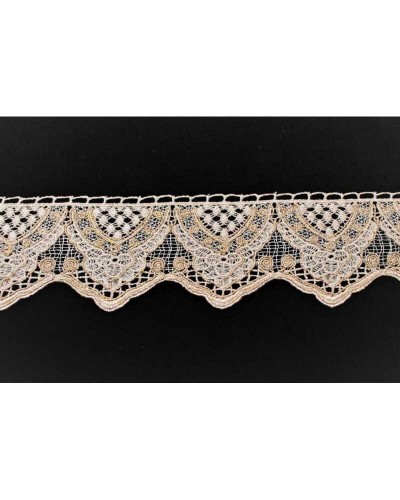 Passamaneria Pizzo Macramè Merletto Rebrodè Ricamo Jaquard Smerlato Alto 10 Cm
