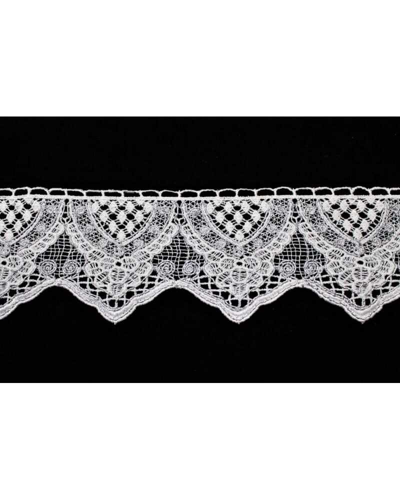Passamaneria Pizzo Macramè Merletto Rebrodè Ricamo Jaquard Smerlato Alto 10 Cm