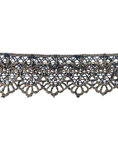 Passamaneria Macramè Pizzo Smerlato Metallizzato Lurex Alto 4 Cm
