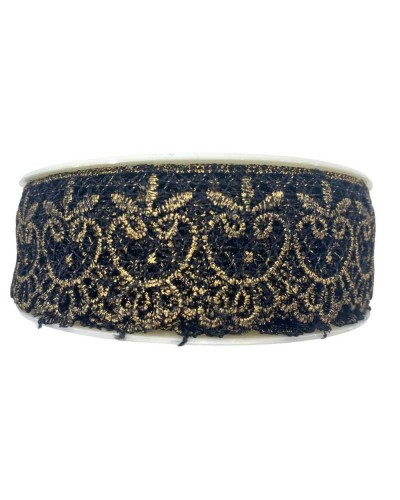 Passamaneria Macramè Pizzo Smerlato Metallizzato Lurex Alto 4 Cm
