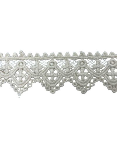 Passamaneria Cotone Macramè Pizzo Merletto Religioso Croce Smerlato 4 cm Panna Naturale