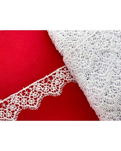 Passamaneria Pizzo Macramè Merletto Fiore Punta Smerlato Sfrangiata Alto 2,5 Cm