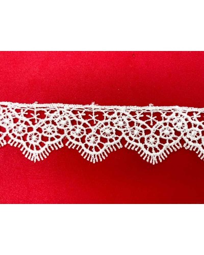 Passamaneria Pizzo Macramè Merletto Fiore Punta Smerlato Sfrangiata Alto 2,5 Cm