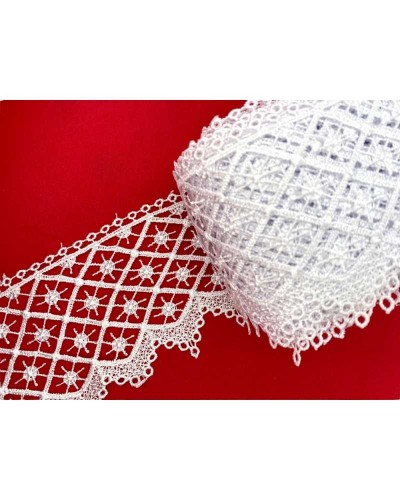 Passamaneria Merletto Pizzo Macramè Disegno Rombo Pois Alto 7 Cm