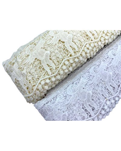 50 Cm Passamaneria Merletto Pizzo Macramè Sacro Ricamo Angelo Punta Pois Alto 9 Cm