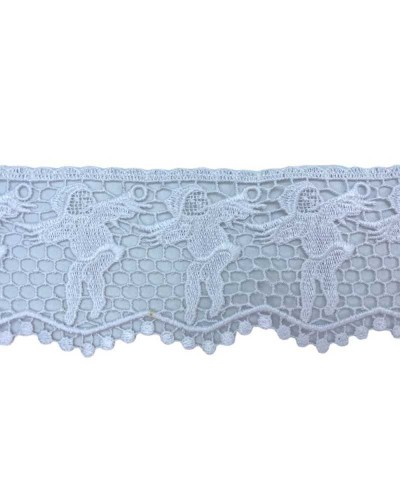 50 Cm Passamaneria Merletto Pizzo Macramè Sacro Ricamo Angelo Punta Pois Alto 9 Cm
