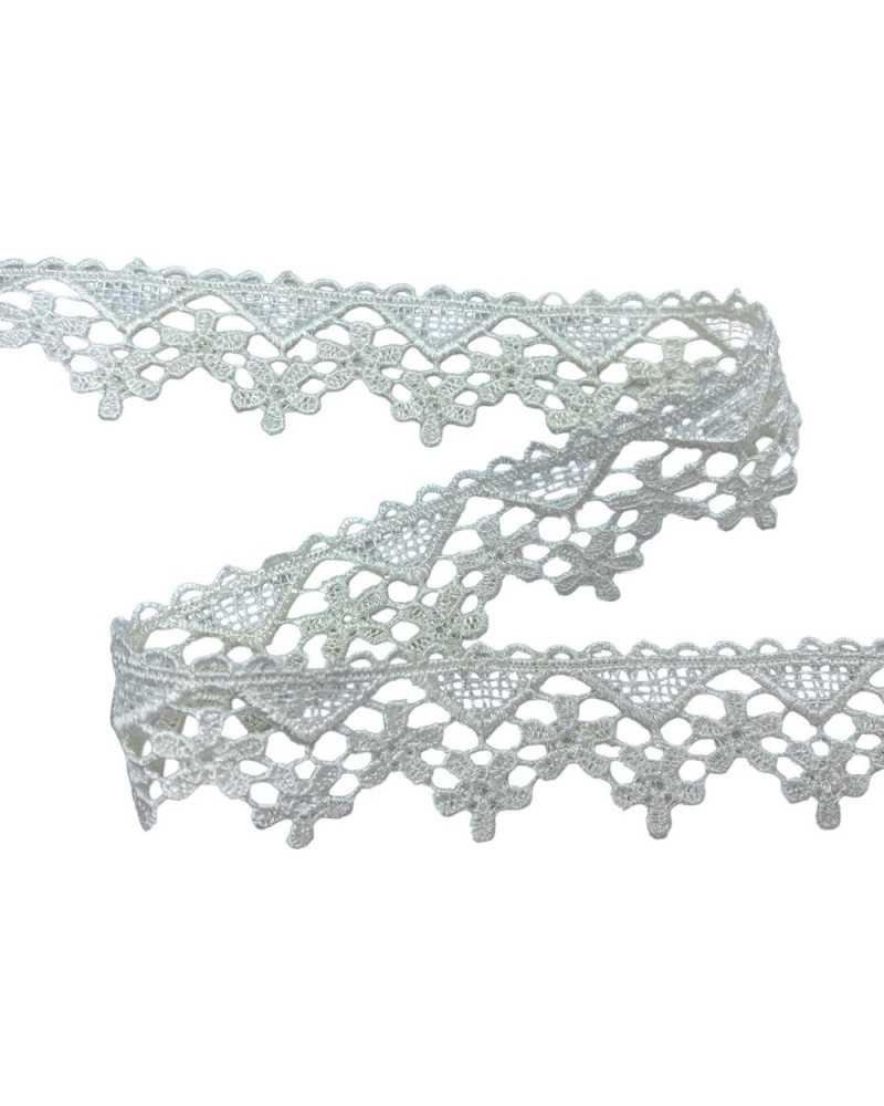 Passamaneria Pizzo Macramè Merletto Panna Fiore Triangolo Punta Alto 25 Mm