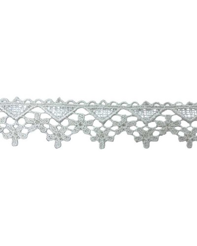 Passamaneria Pizzo Macramè Merletto Panna Fiore Triangolo Punta Alto 25 Mm