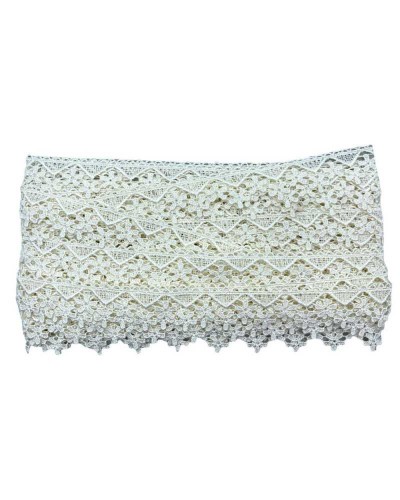 Passamaneria Pizzo Macramè Merletto Panna Fiore Triangolo Punta Alto 25 Mm