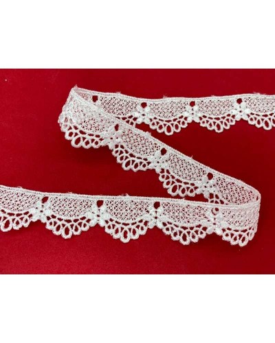 Passamaneria Pizzo Macramè Puntina Bianco Merletto Smerlato Fiore Alto 2 Cm