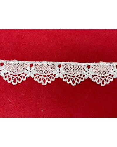 Passamaneria Pizzo Macramè Puntina Bianco Merletto Smerlato Fiore Alto 2 Cm