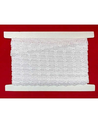 Passamaneria Pizzo Macramè Puntina Bianco Merletto Smerlato Fiore Alto 2 Cm