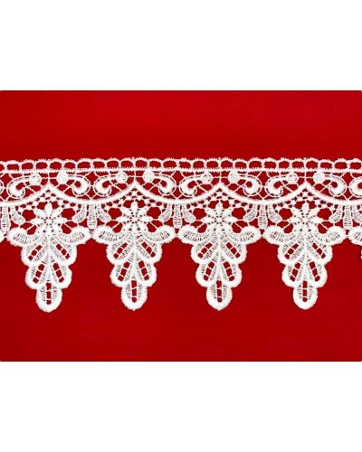 Passamaneria Pizzo Merletto Macramè Ghirigoro Fiore Foglia Capolvolta Alto 9,5 Cm