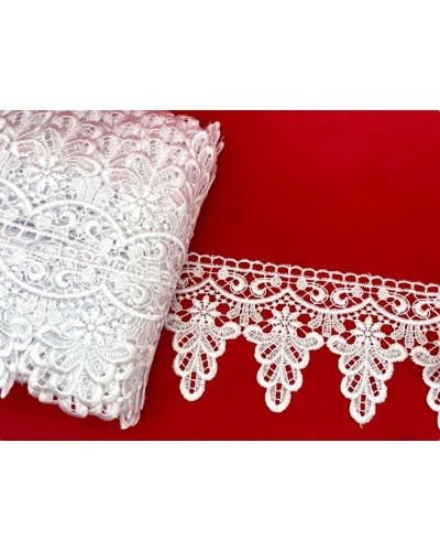 Passamaneria Pizzo Merletto Macramè Ghirigoro Fiore Foglia Capolvolta Alto 9,5 Cm