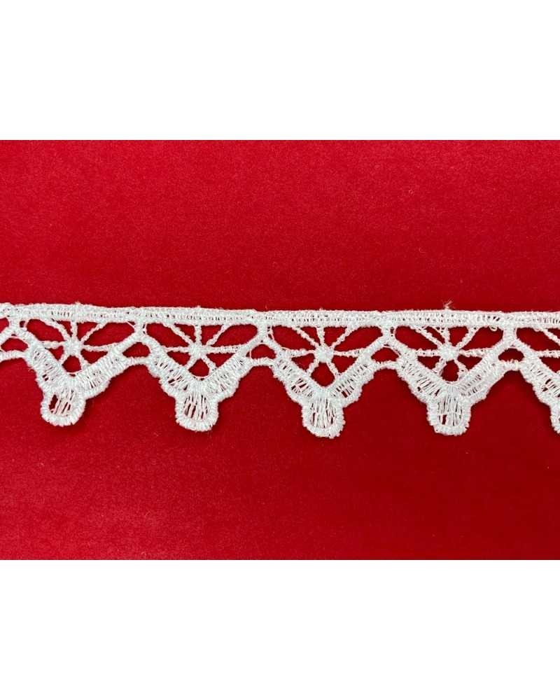 Passamaneria Pizzo Macramè Bianco Merletto Triangolo Puntina Alto 2,5 Cm