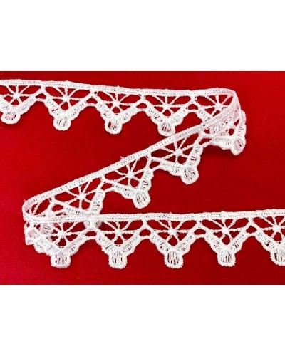 Passamaneria Pizzo Macramè Bianco Merletto Triangolo Puntina Alto 2,5 Cm
