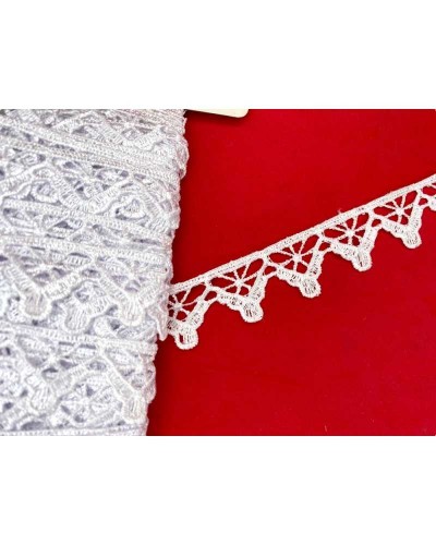 Passamaneria Pizzo Macramè Bianco Merletto Triangolo Puntina Alto 2,5 Cm