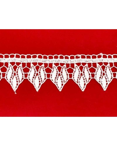 Passamaneria Merletto Bianco Pizzo Macramè Punta Foglia Alto 4 Cm