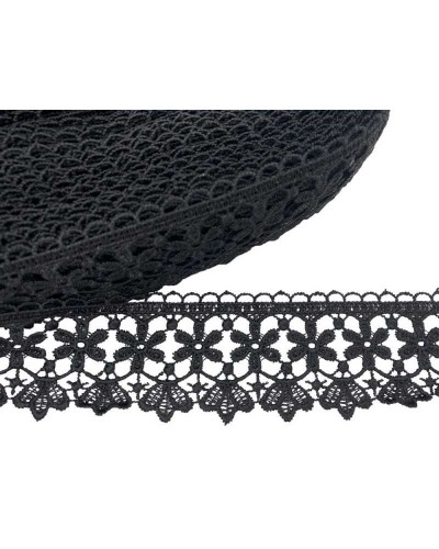 Passamaneria Pizzo Macramè Punta Bassa Ricamo Fiore 6 Petali Alto 6 Cm