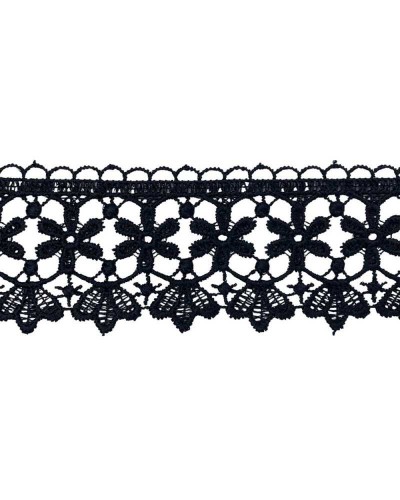 Passamaneria Pizzo Macramè Punta Bassa Ricamo Fiore 6 Petali Alto 6 Cm