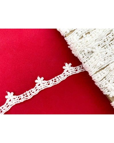 Passamaneria Puntina Merletto Pizzo Smerlato Modello Archetti Fiorellino Alto 15 Mm