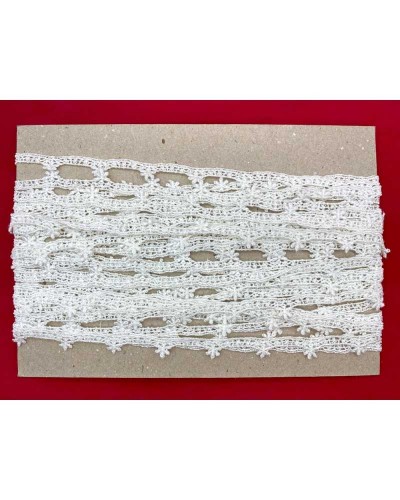 Passamaneria Puntina Merletto Pizzo Smerlato Modello Archetti Fiorellino Alto 15 Mm