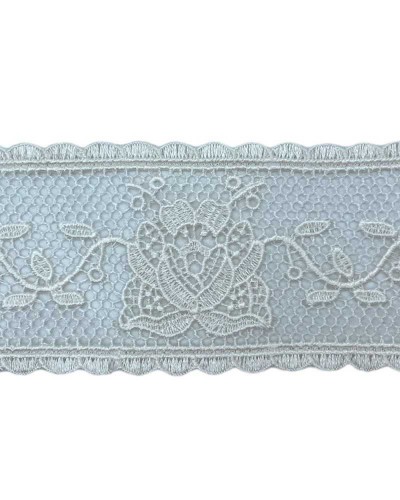 Passamaneria Tramezzo Panna Chiaro Merletto Macramè Ricamo Fiore Pizzo Alto 6 Cm
