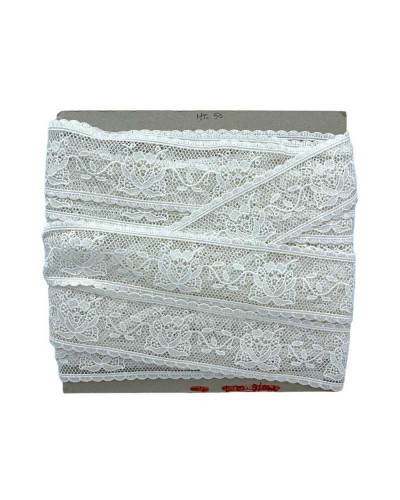 Passamaneria Tramezzo Panna Chiaro Merletto Macramè Ricamo Fiore Pizzo Alto 6 Cm